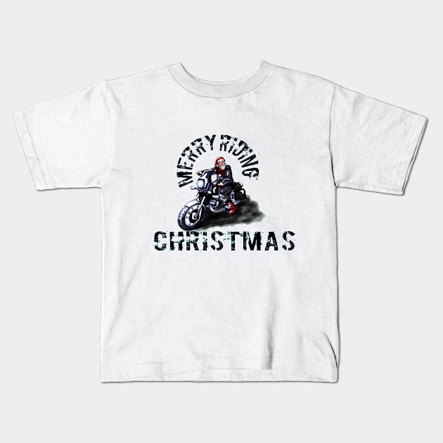 Santa Claus is riding to town Kids T-Shirt by Kyradem